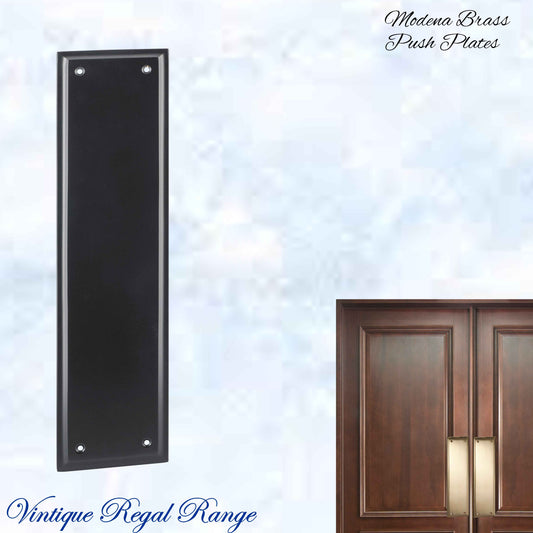 Matt Black MODENA Brass Push Plate 300mm x 75mm