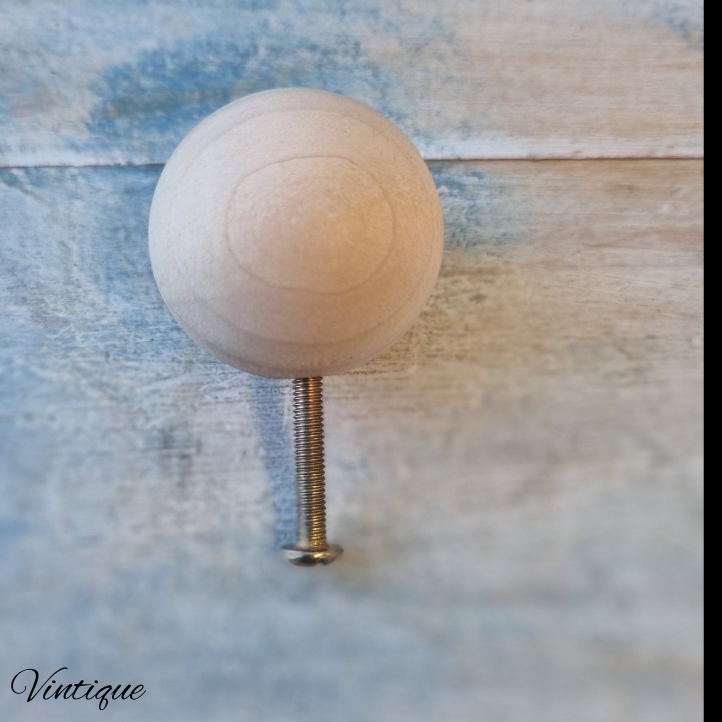 Natural Wood Jumbo Round Ball furniture knob 35mm dia
