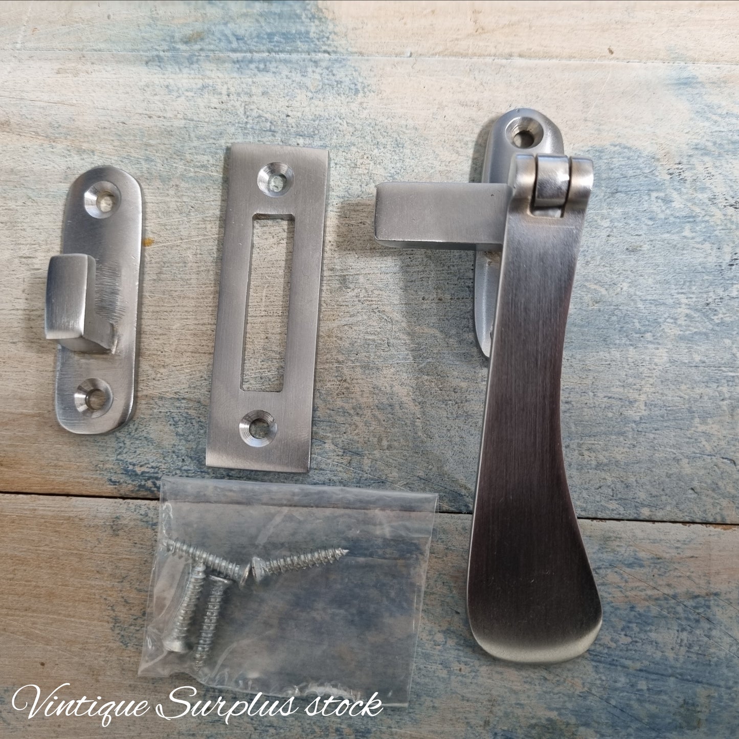 Satin Chrome- window fastener 50mm x 90mmm -SURPLUS STOCK NEW