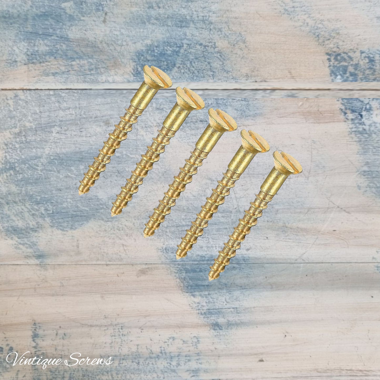 Flat head Slot Solid Brass wood screws 16mm (M2) (pkt 10)