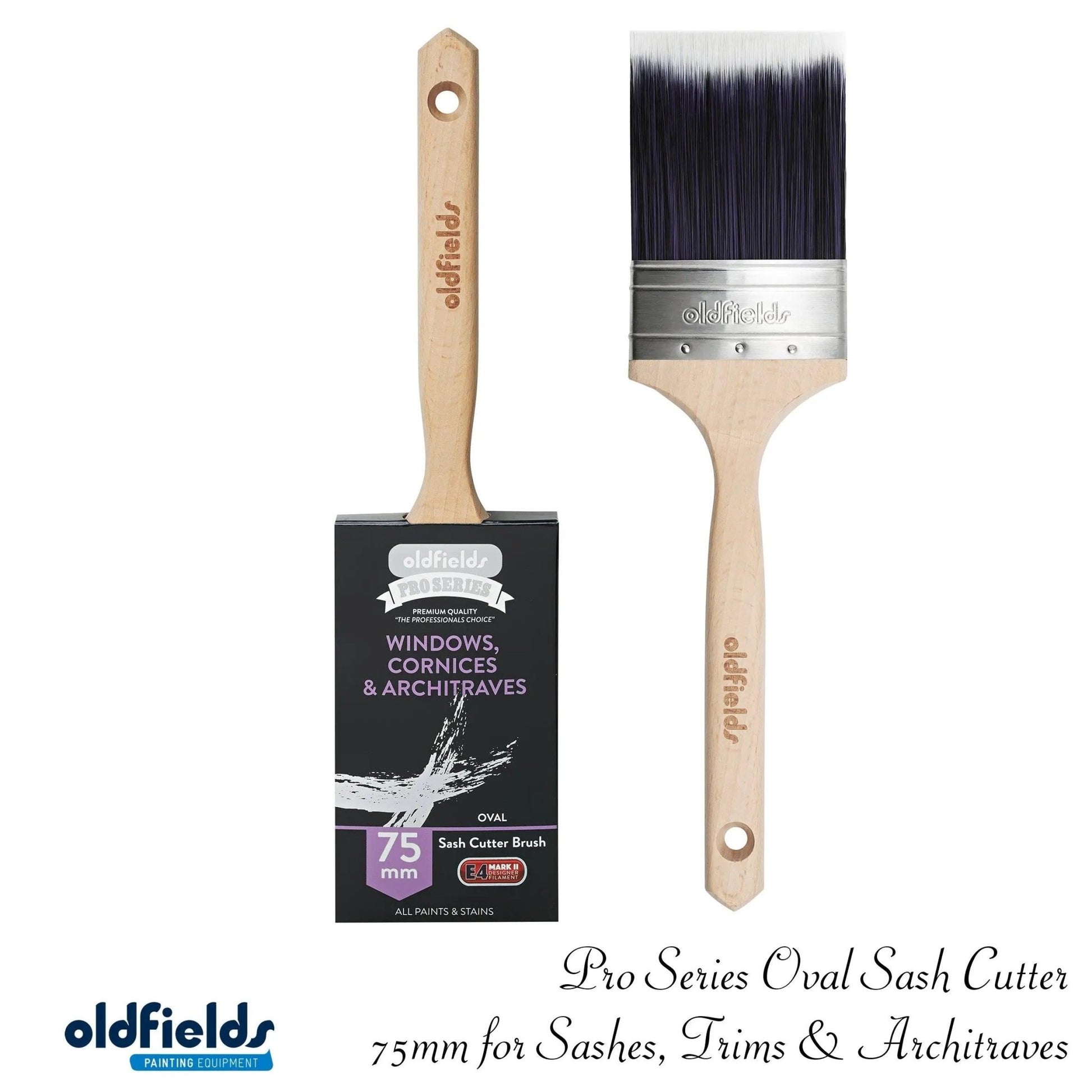 Pro Series OVAL Sash Cutter Paint Brushes from Oldfields (Various sizes)-Vintique Concepts