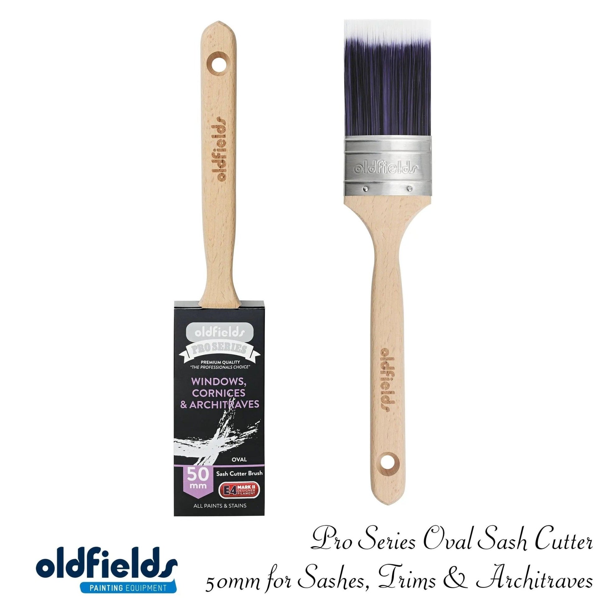 Pro Series OVAL Sash Cutter Paint Brushes from Oldfields (Various sizes)-Vintique Concepts