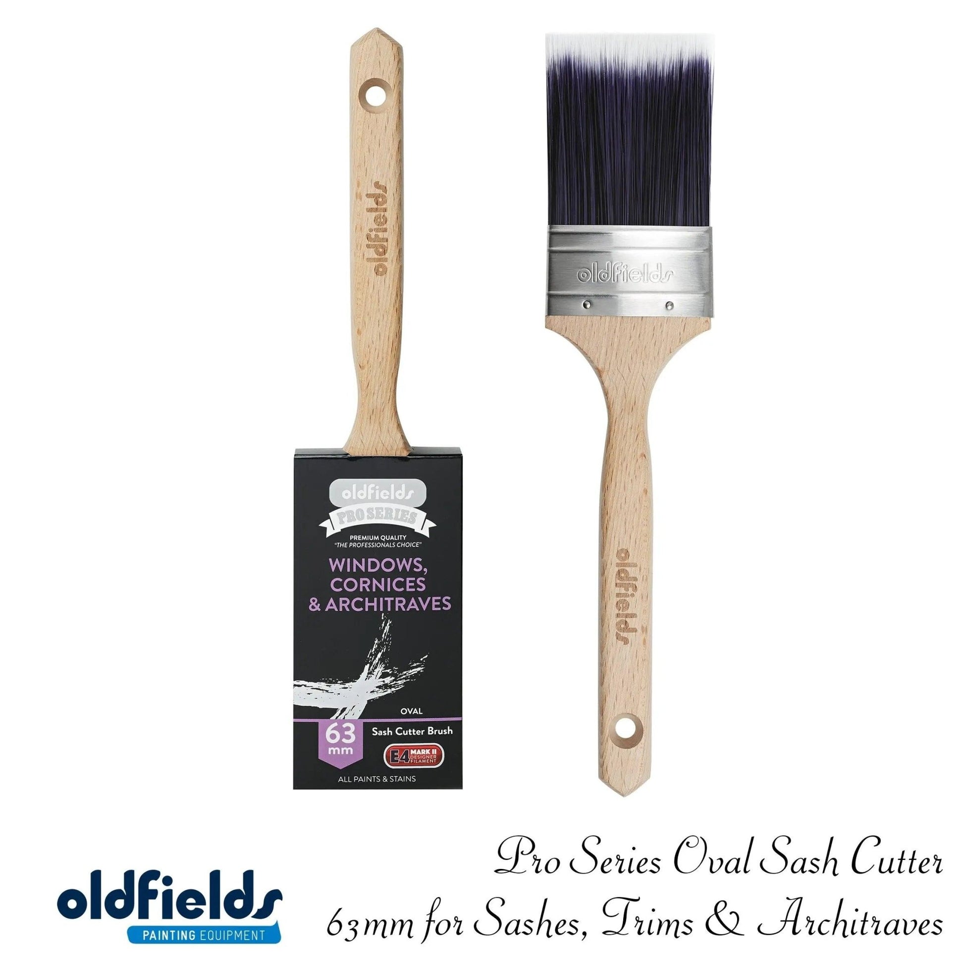 Pro Series OVAL Sash Cutter Paint Brushes from Oldfields (Various sizes)-Vintique Concepts
