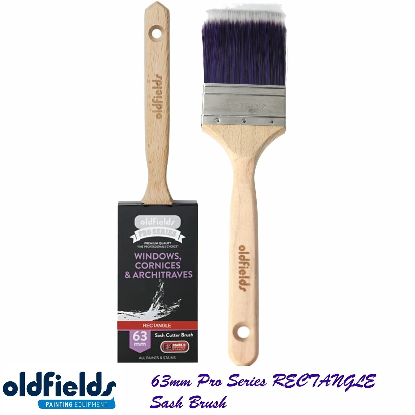 Pro Series Rectangle Sash Cutter Paint Brushes from Oldfields (Various sizes) - Vintique Concepts