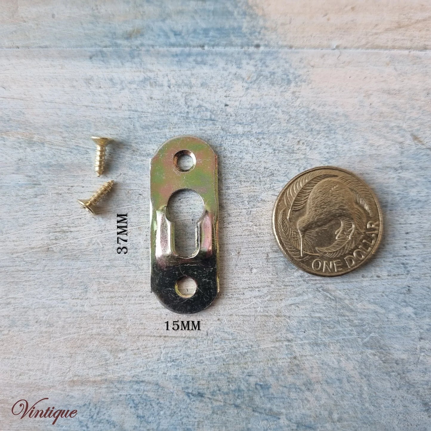 Raised Slothole Plate / Picture / Mirror hanger 37mm x 15mm - Vintique Concepts