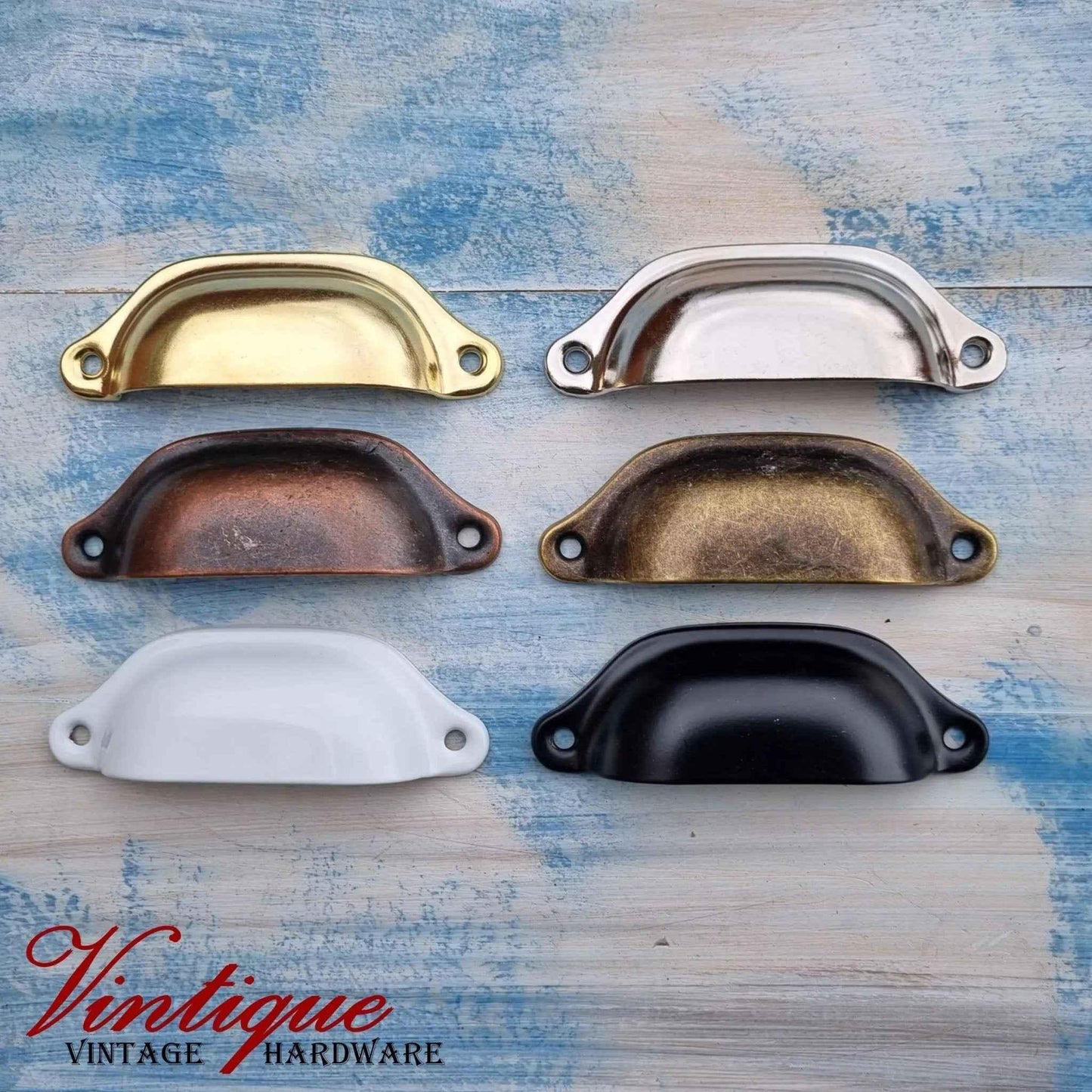 Rectangle Hooded Cup Pull 98mm Long- Silver - Vintique Concepts