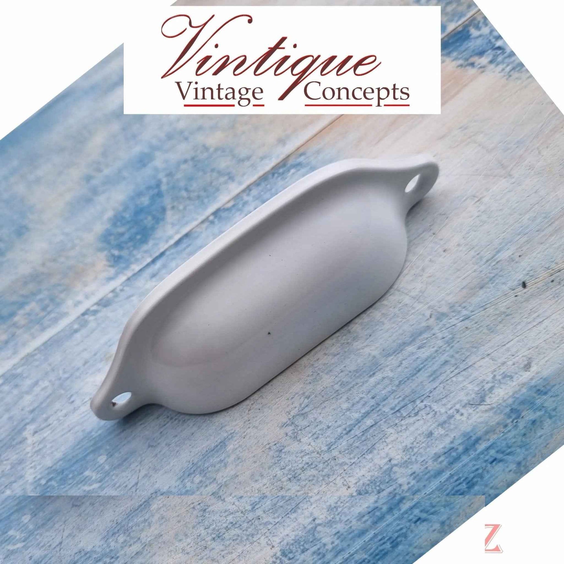 Rectangle Hooded Cup Pull 98mm Long- White