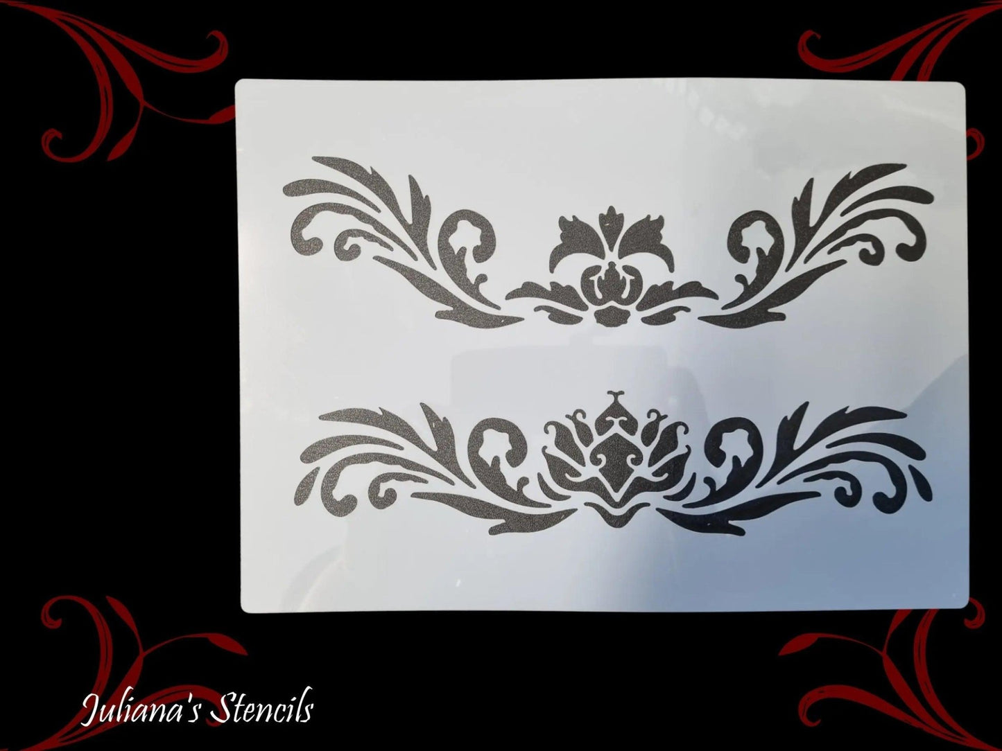 Regal Motif vintage and antiqie look furniture paint stencil (A4 Size)-Vintique Concepts
