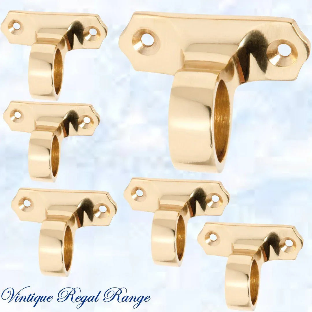 Regal Polished Brass Looped sash window lift 49mm x 32mm - Vintique Concepts