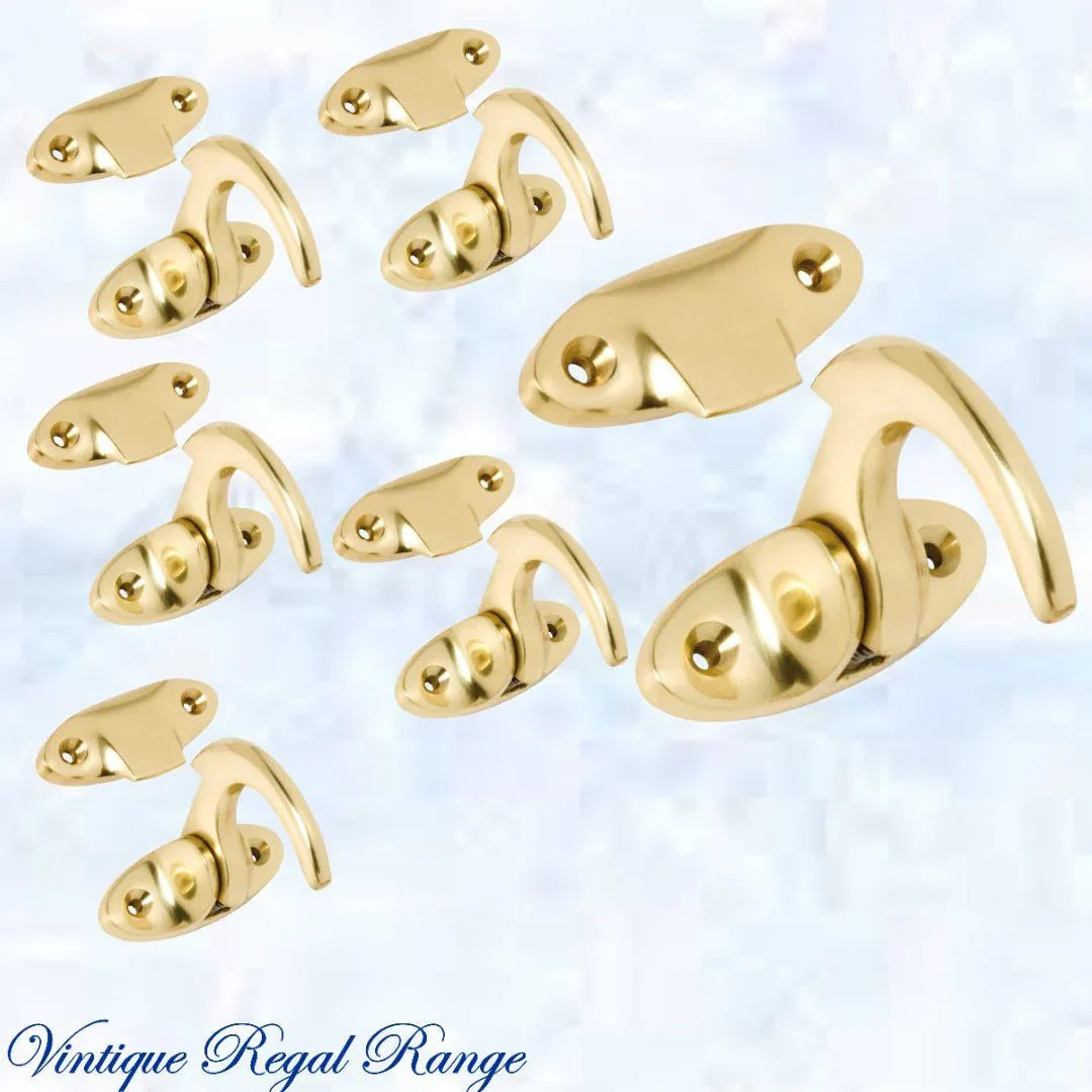 Regal Polished Brass Spur catch 47 x 46mm - Vintique Concepts