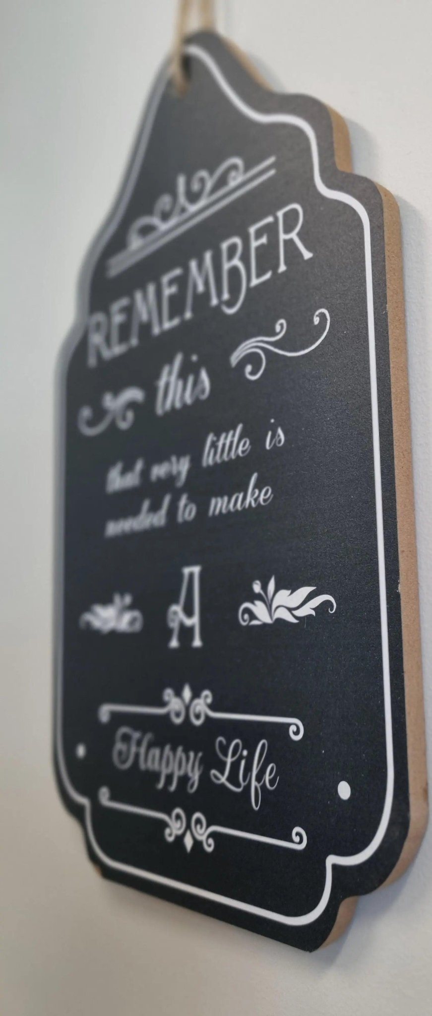 Remember This-A happy life -Wood sign 15cm x 30cm-Vintique Concepts