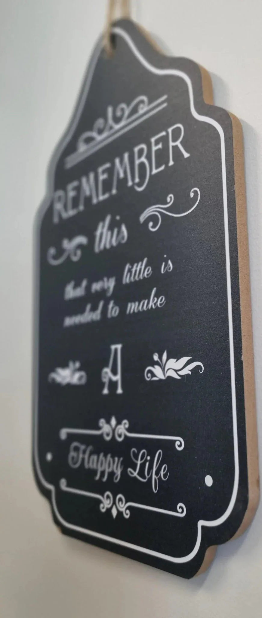 Remember This-A happy life -Wood sign 15cm x 30cm - Vintique Concepts