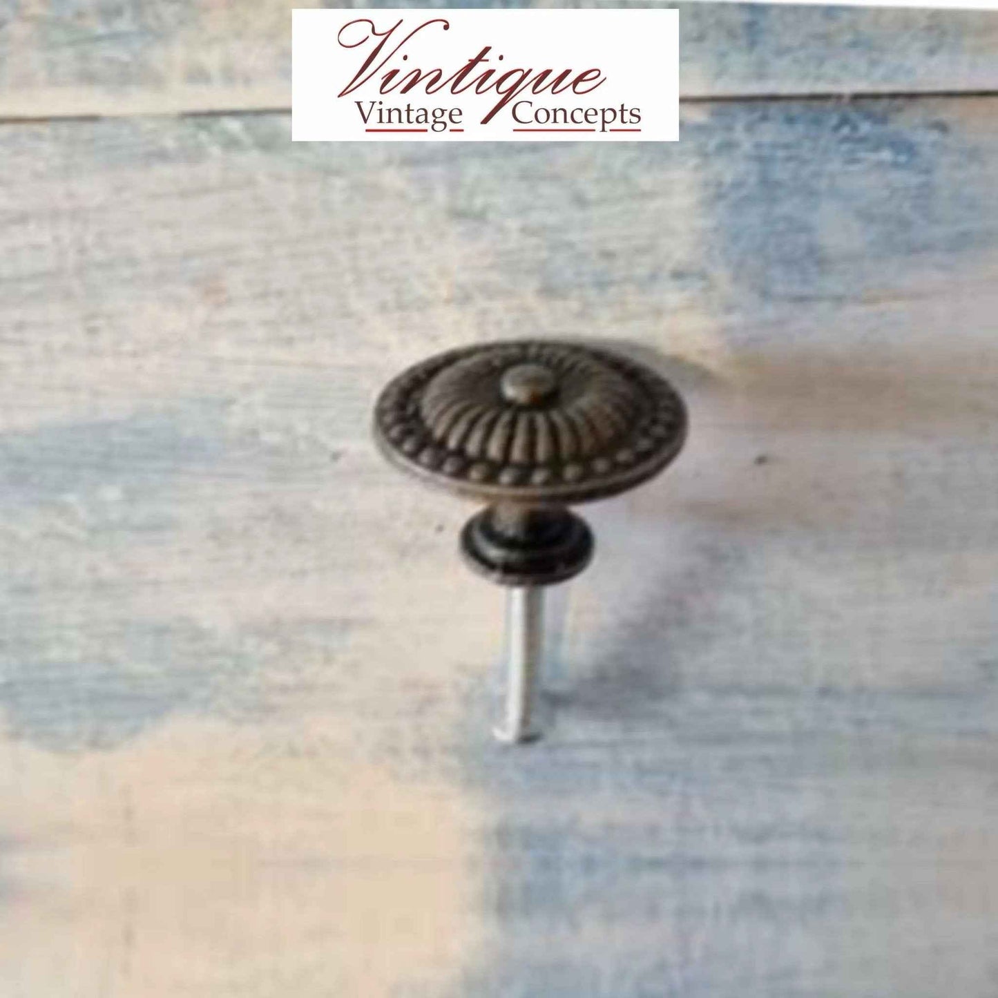 Ribbed Vintage Bronze Furniture Knob 24mm diameter