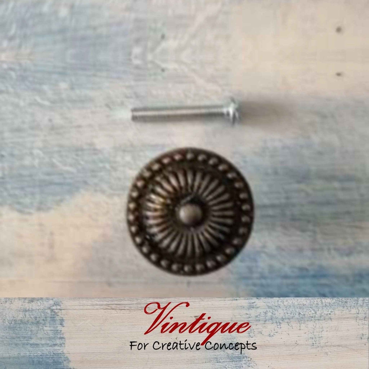 Ribbed Vintage Bronze Furniture Knob 30mm diameter