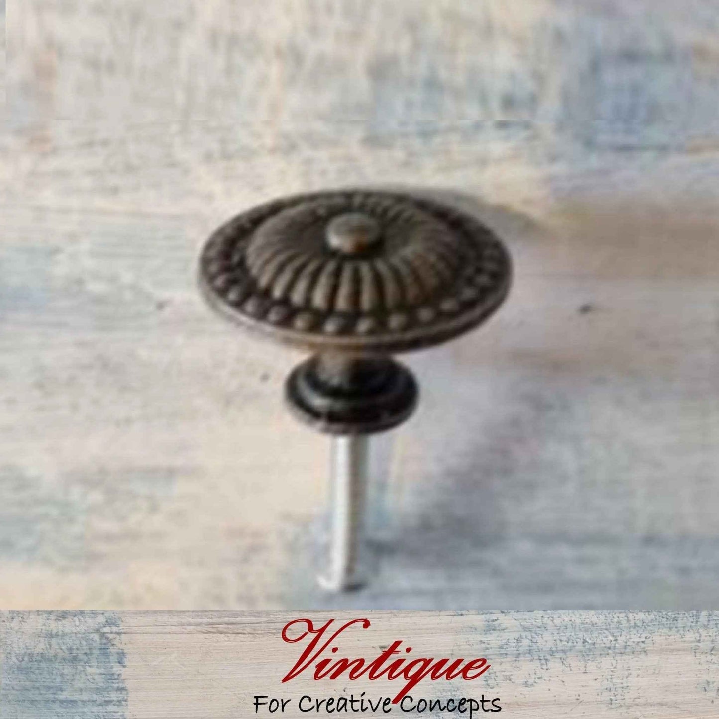 Ribbed Vintage Bronze Furniture Knob 30mm diameter