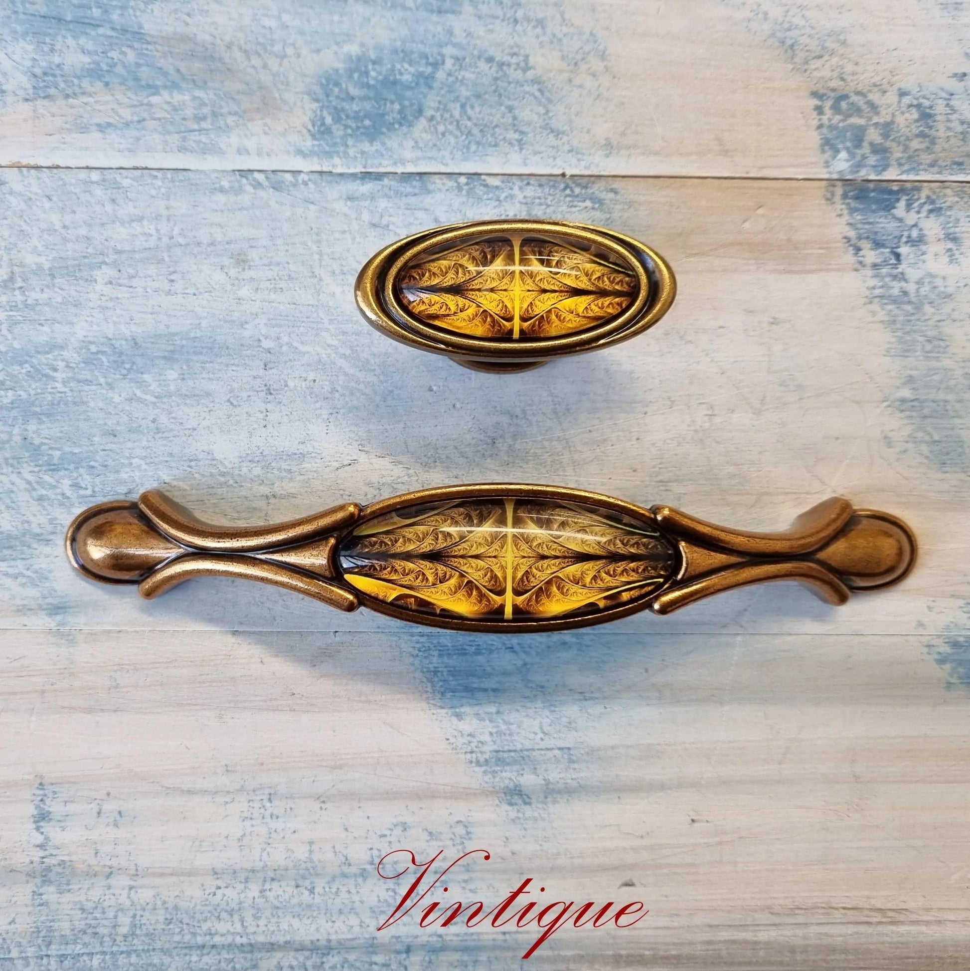 Roma Series Shimmering Gold Cabinet wardrobe Handle 170mm long-Vintique Concepts