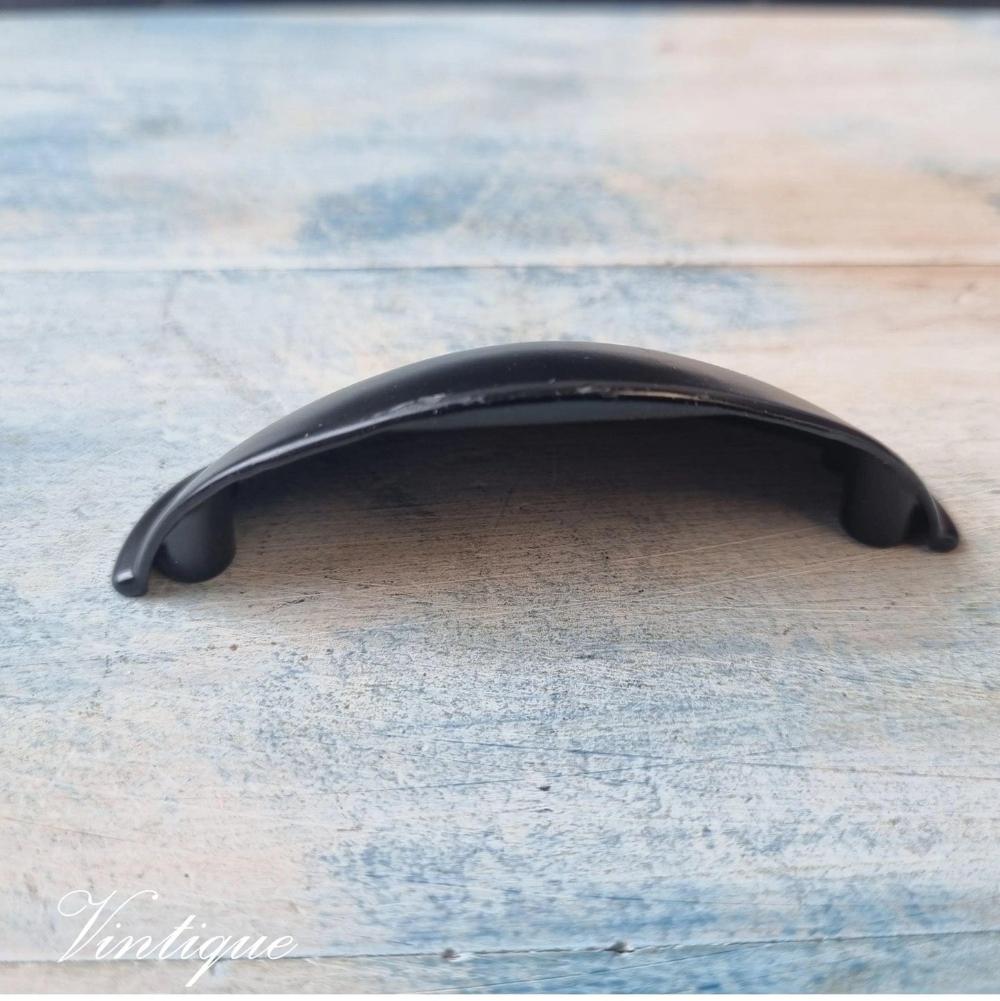 ROMA Stylish Cup Drawer handle 80mm BLACK-Vintique Concepts