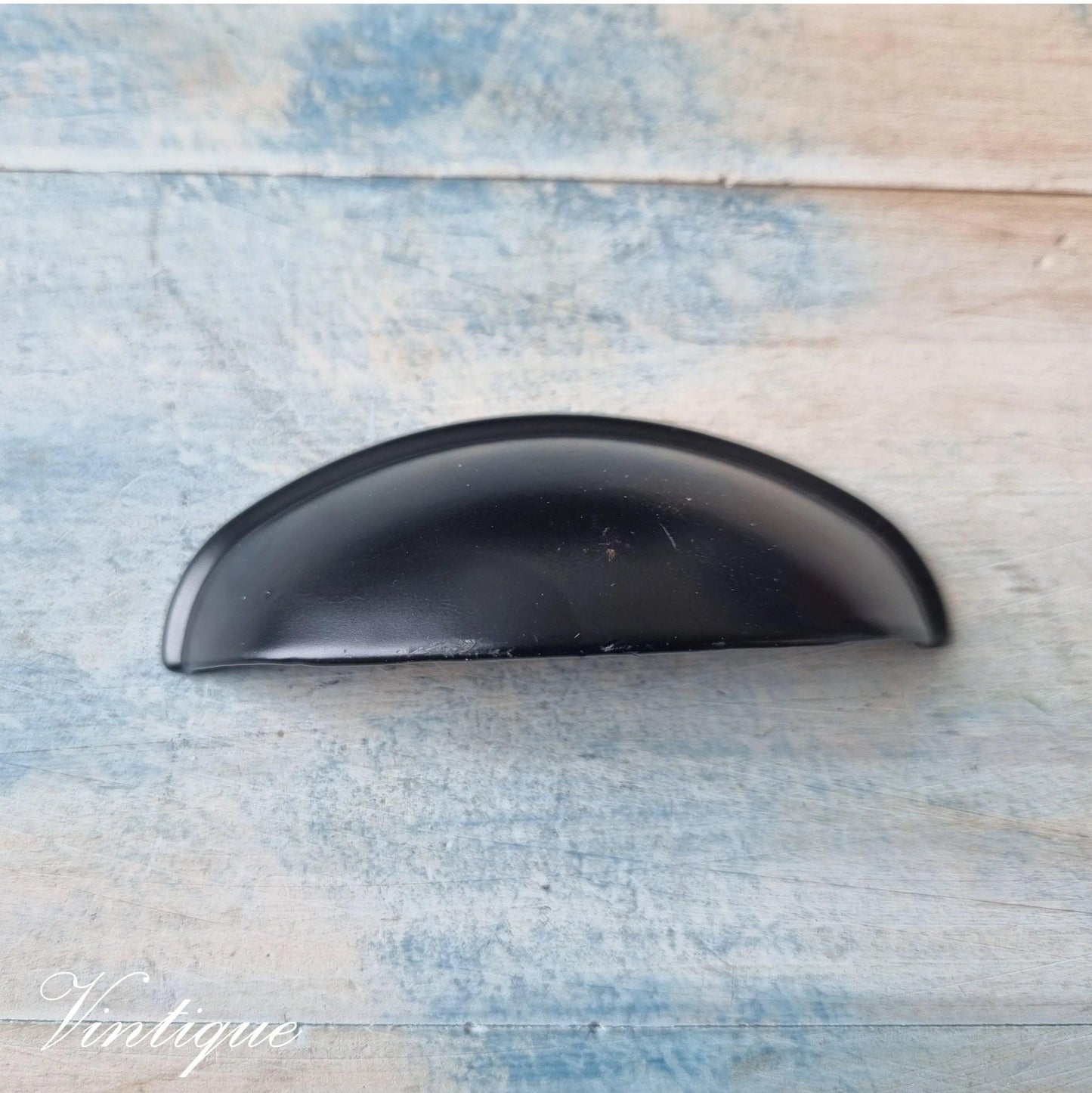ROMA Stylish Cup Drawer handle 80mm BLACK-Vintique Concepts