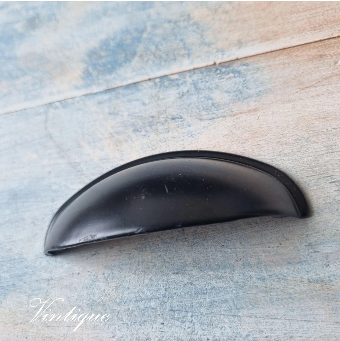 ROMA Stylish Cup Drawer handle 80mm BLACK-Vintique Concepts