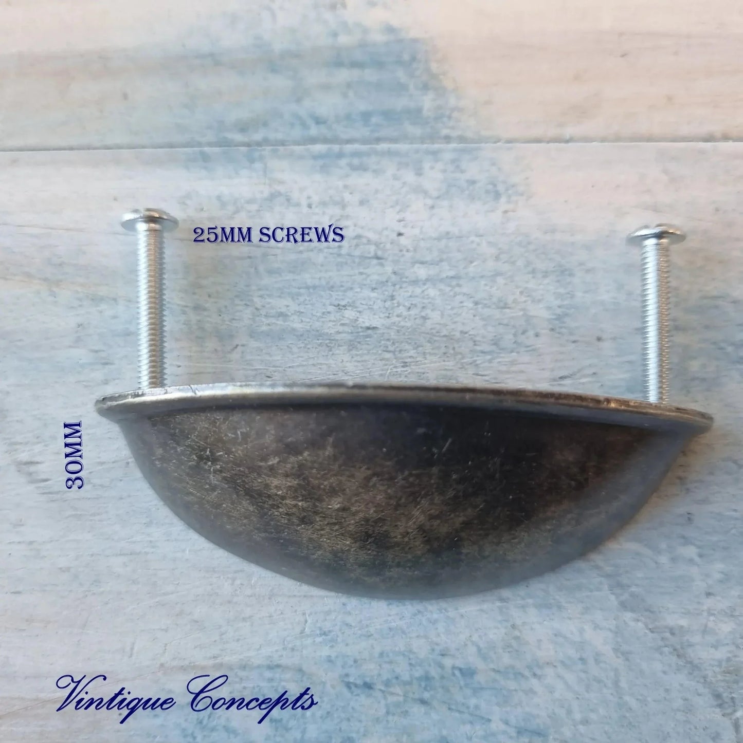 ROMA Stylish Cup Drawer handle 80mm BRONZE - Vintique Concepts