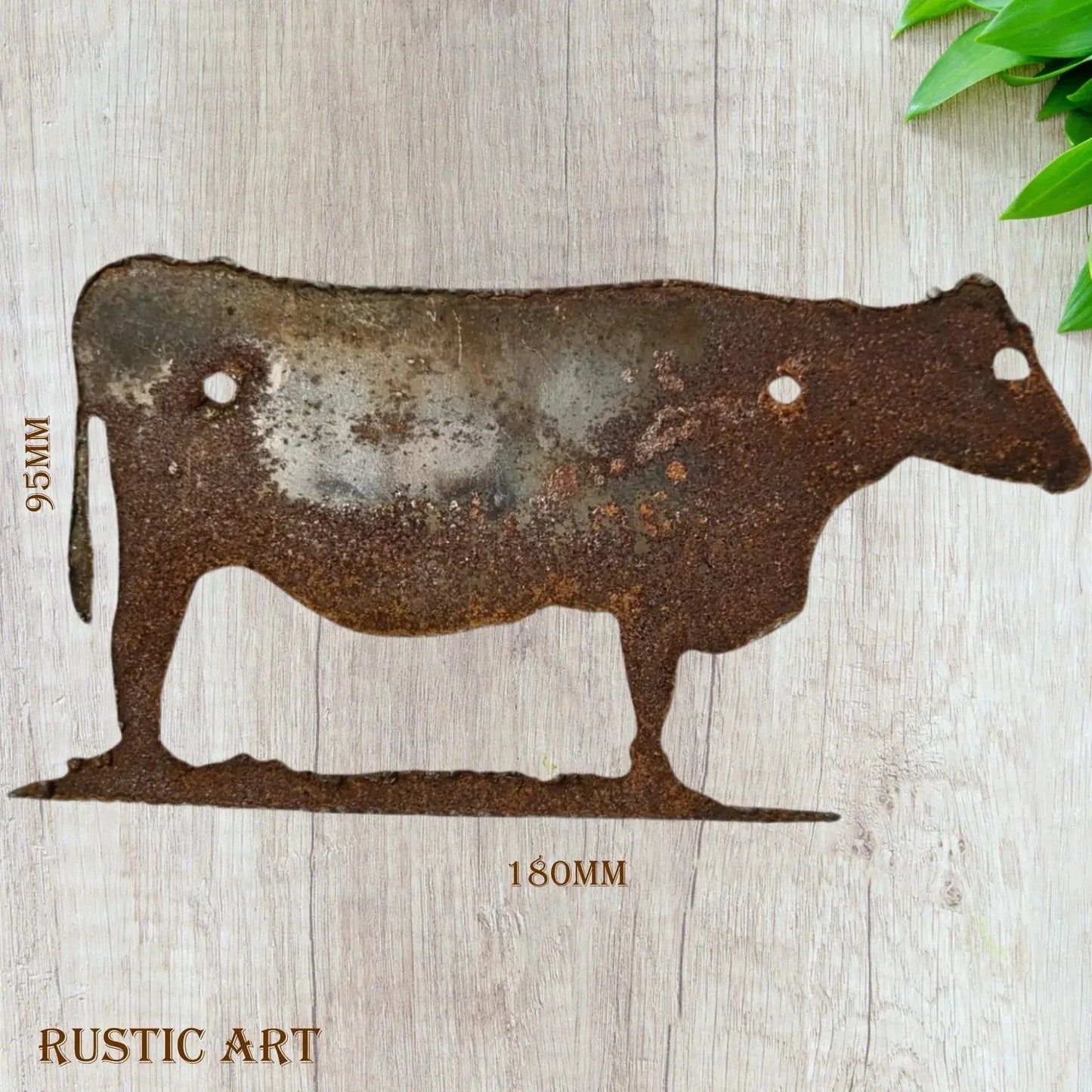 Rusted Cow Rusty metal 180mm x 95mm - Vintique Concepts