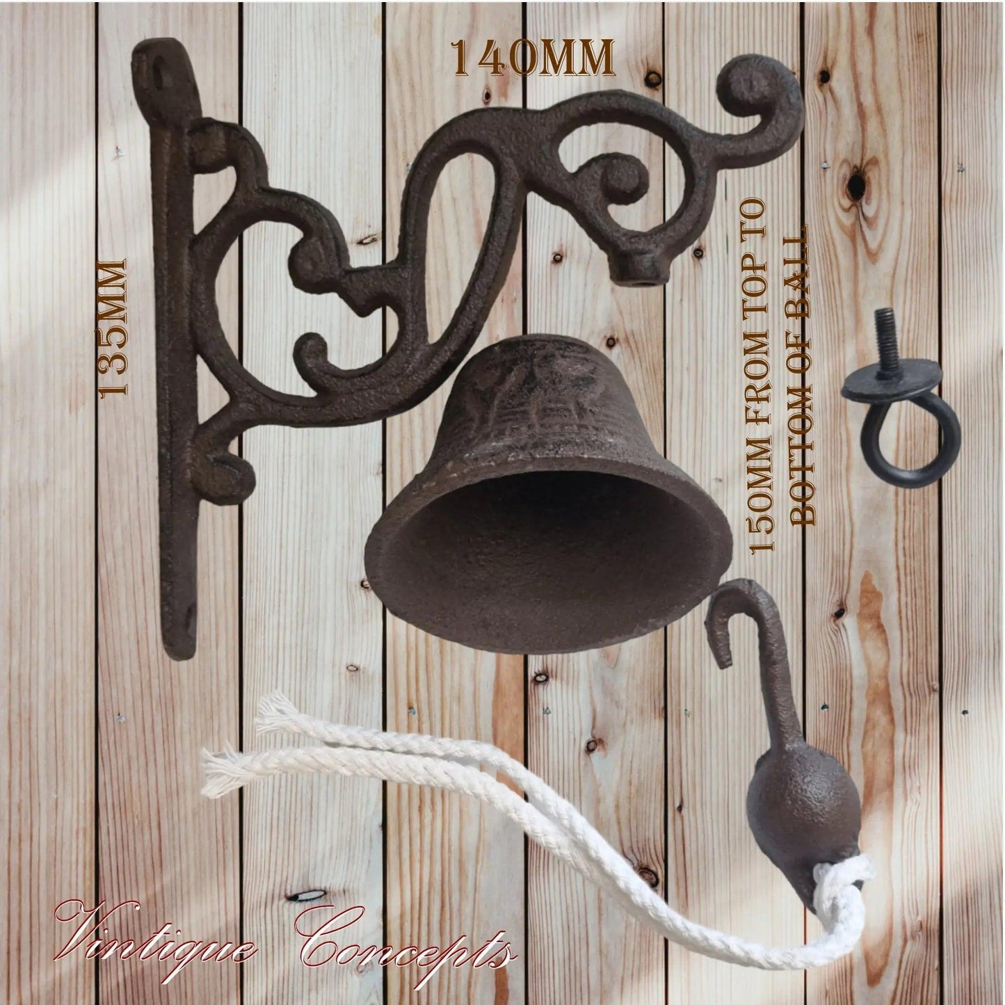 Rustic Cast Iron Door bell-Vintique Concepts