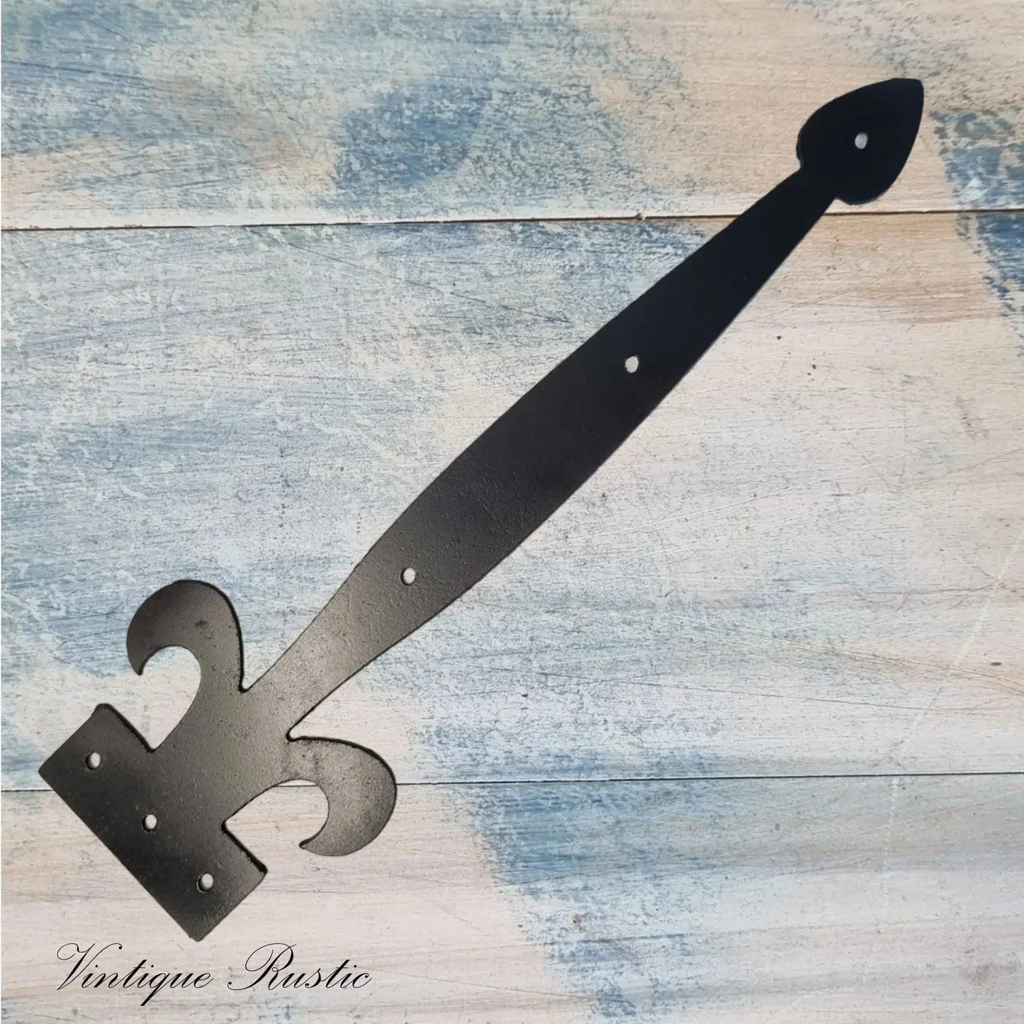 Rustic Faux Hinge Straps - Decorative Dummy Ornate Spearhead Design - Vintique Concepts