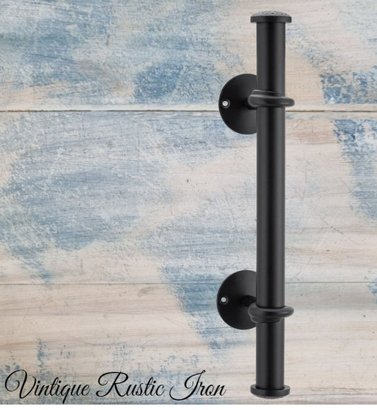 Rustic Iron Tubular Barn Door handle 420mm High-Vintique Concepts