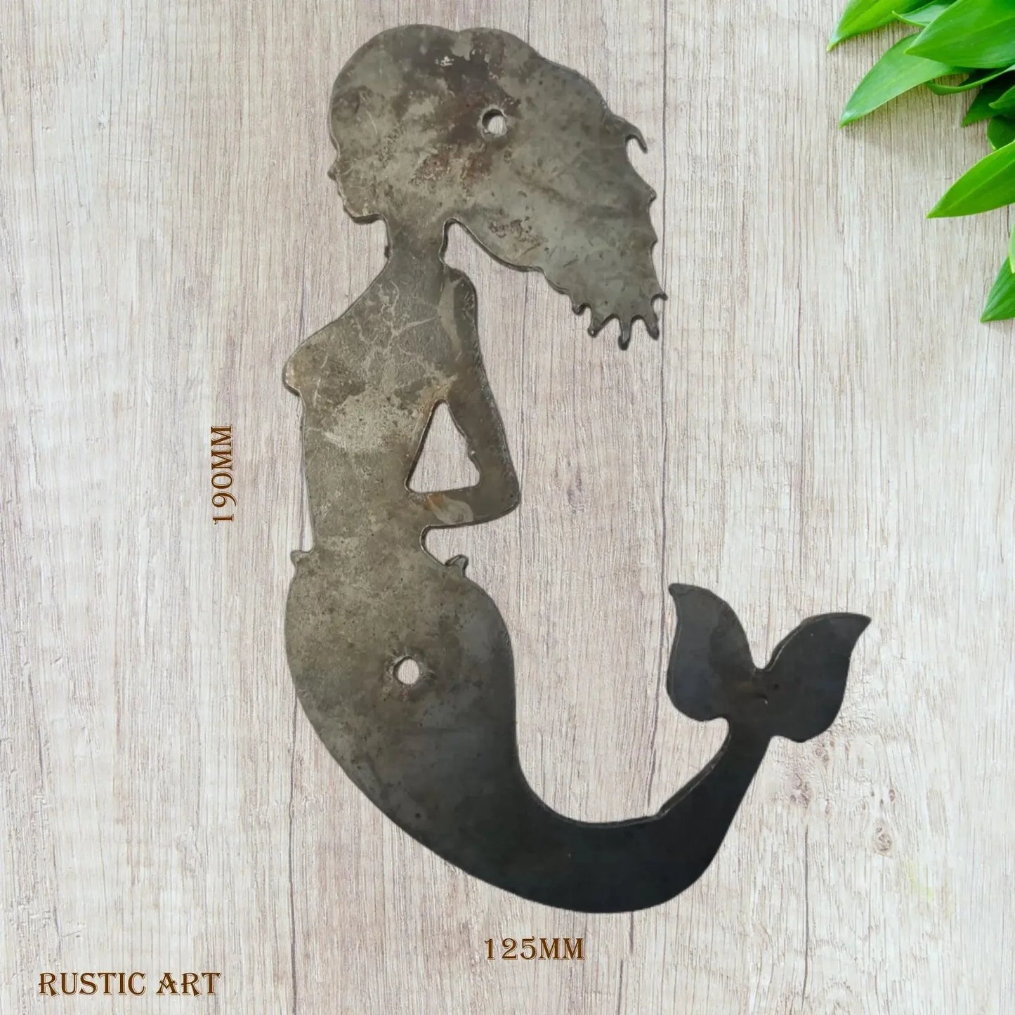 Rusty Metal Little Mermaid 190mm x 125mm Decor - Vintique Concepts