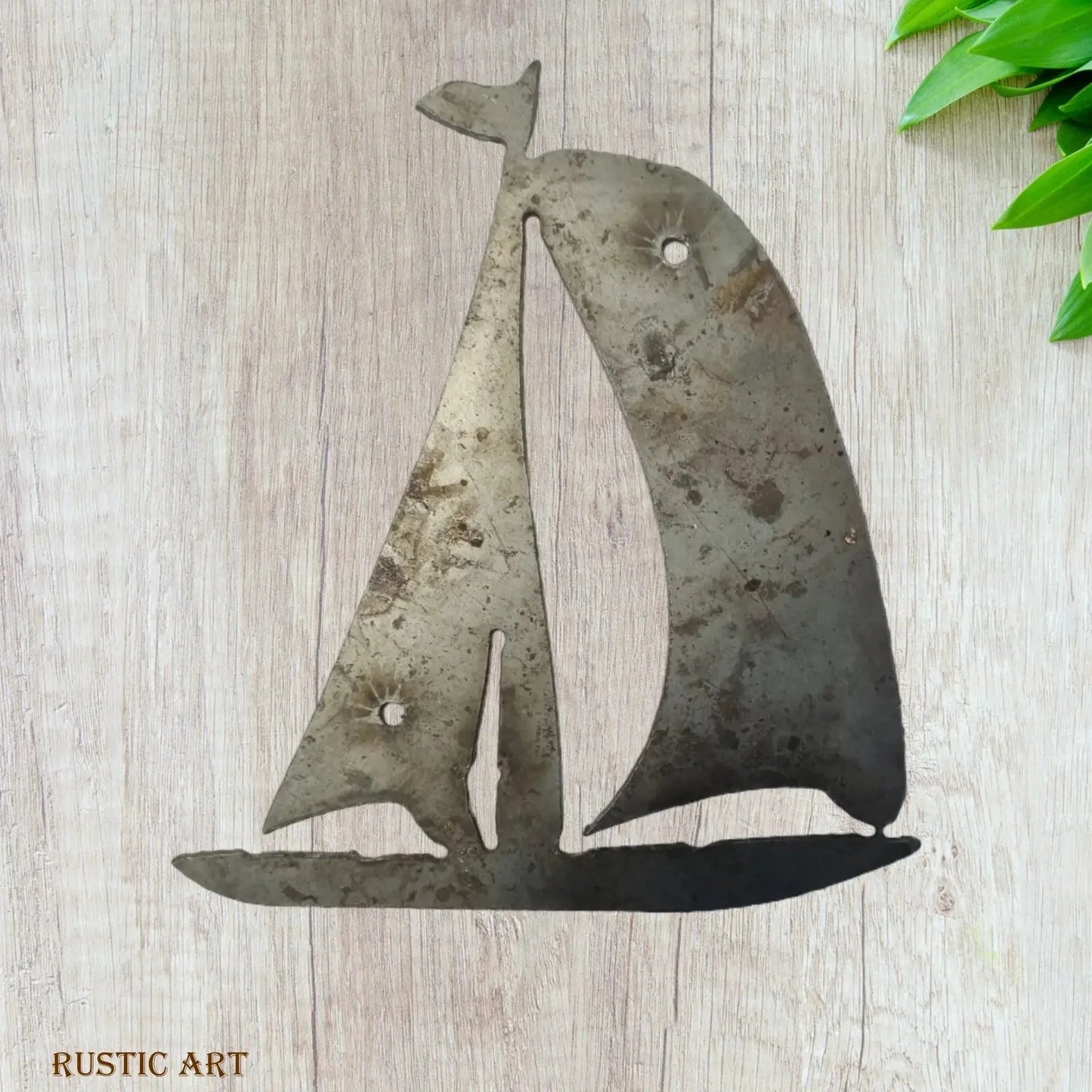 SAIL BOAT Rusty metal 178mm x 160mm - Vintique Concepts