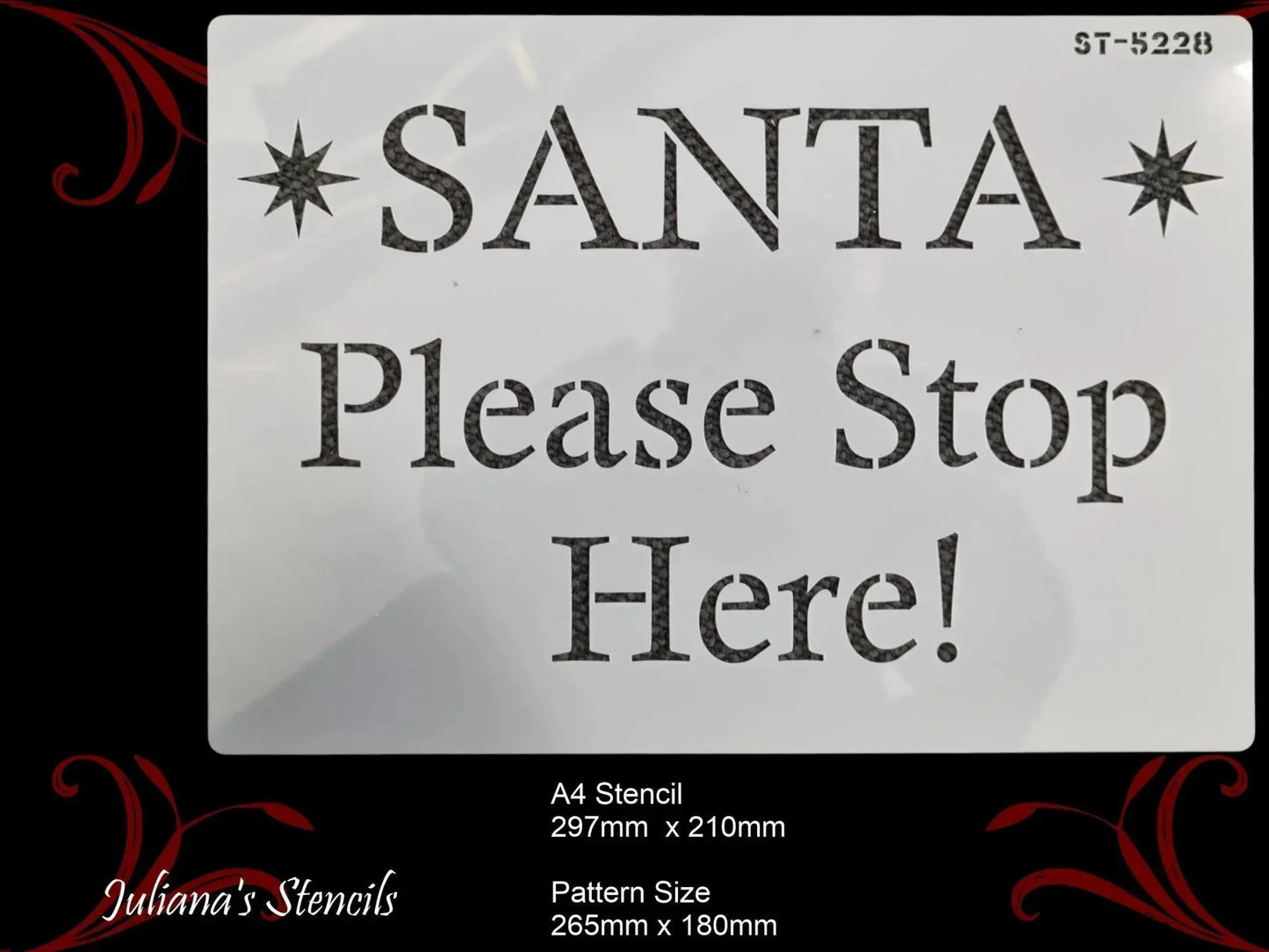 SANTA PLEASE STOP HERE! window xmas painting stencil (A4 Size) - Vintique Concepts