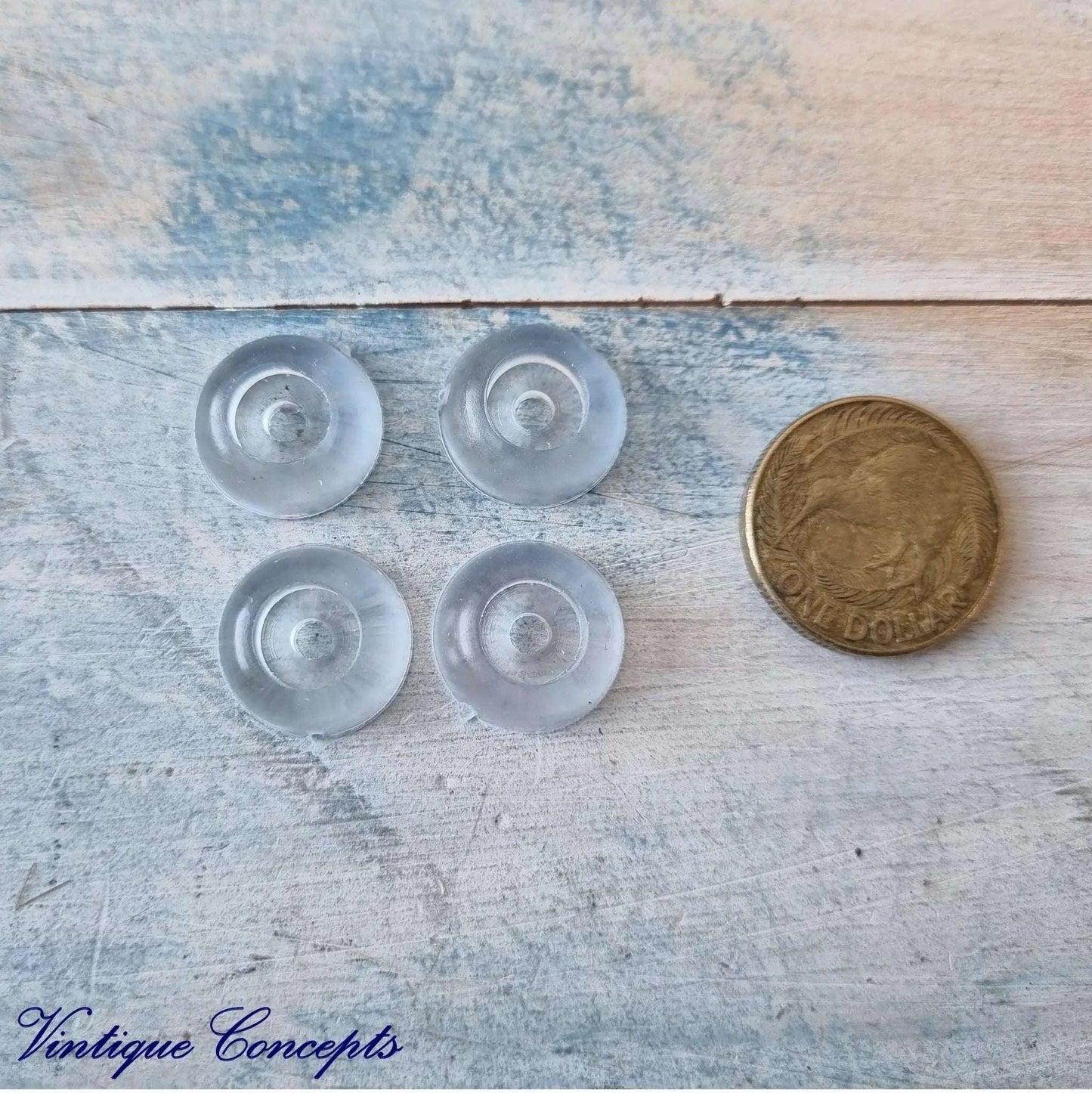 Screw On Silicone Non-Slip Furniture Feet 15mm Dia (Pkt of 4) - Vintique Concepts