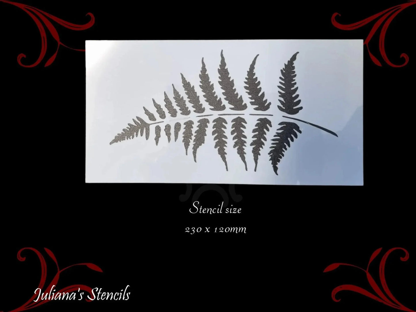 Silver Fern furniture & Wall paint stencil 230mm x 120mm - Vintique Concepts