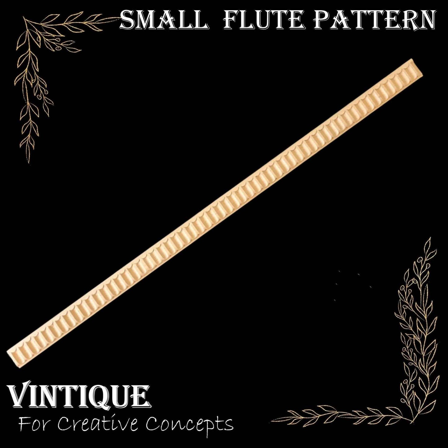 Small Fluted Wood border trim moulding 25mm wide