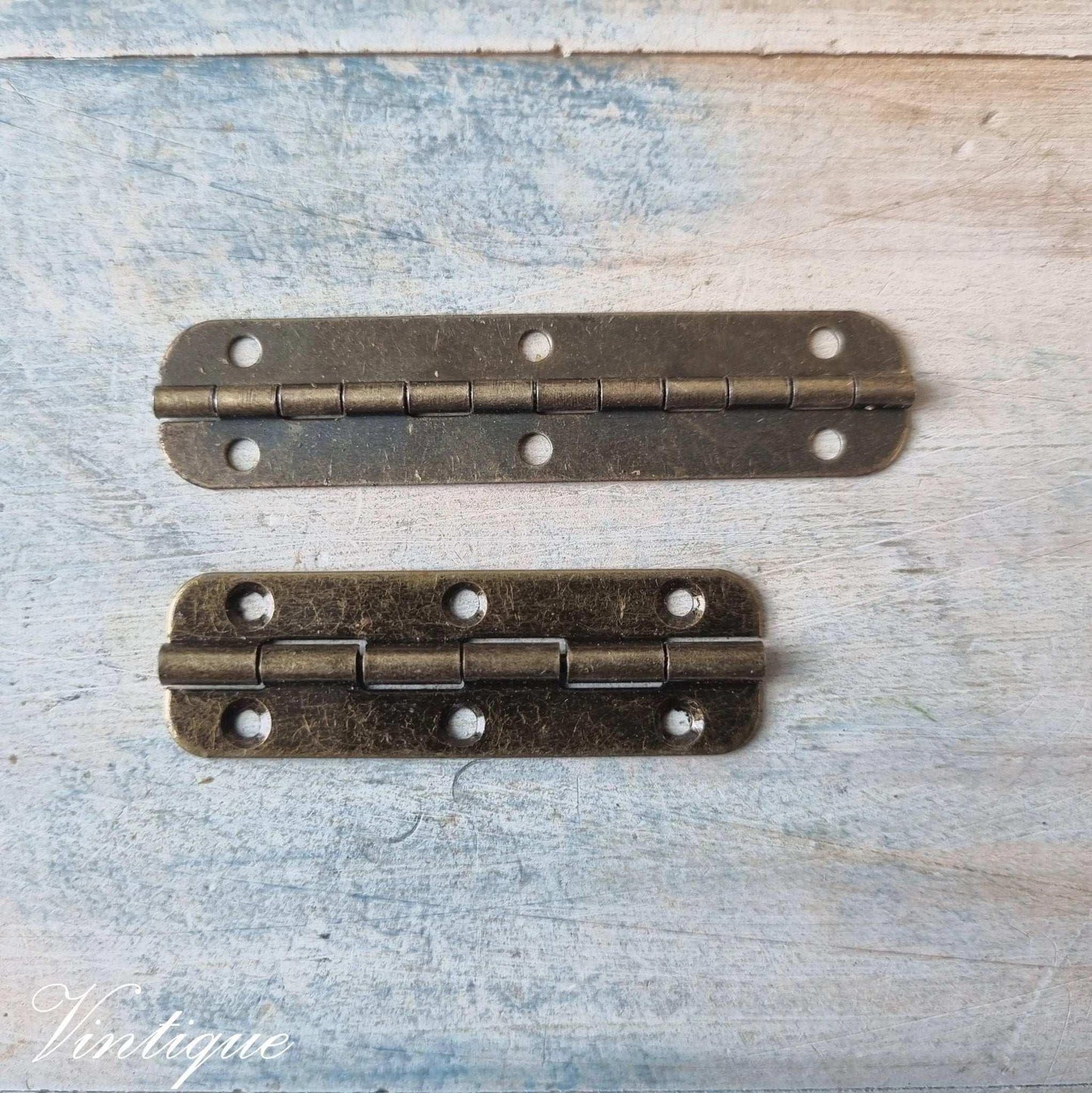 Small Bronze Piano Hinge 65mm Long-jewelry boxes and more - Vintique Concepts