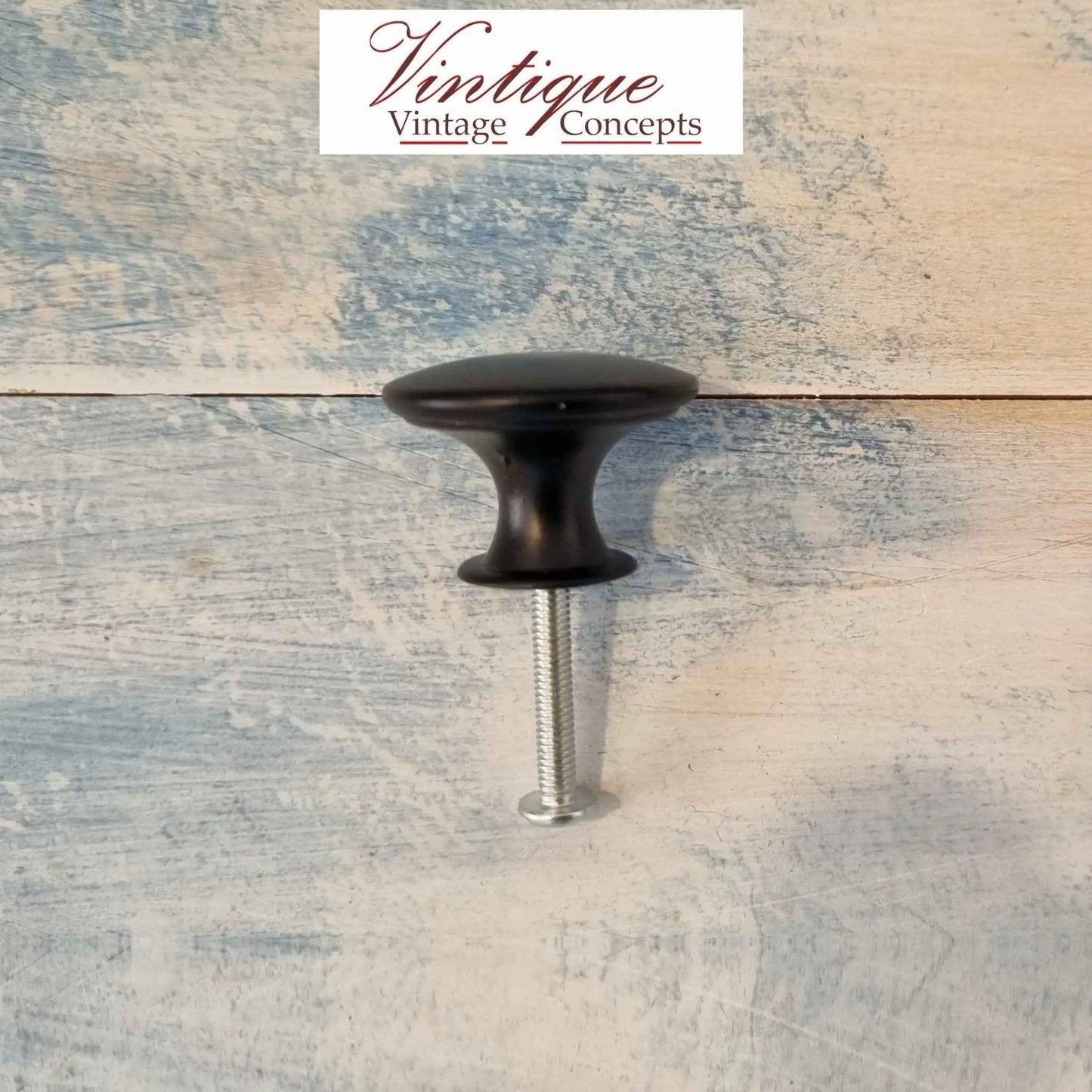 Smooth Alloy Antique Black 30mm cabinet or drawer Knob