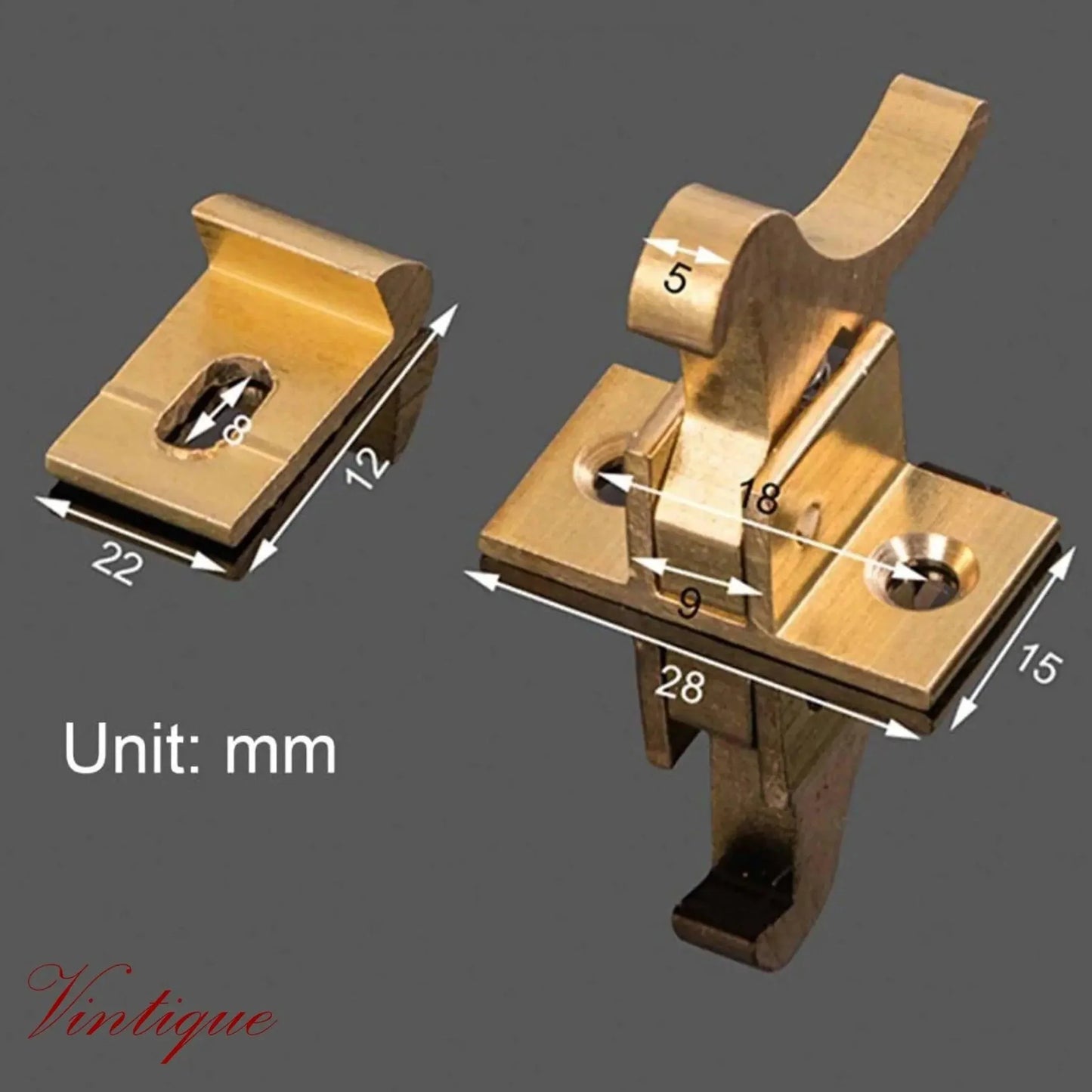 Solid Brass shaped Bird Latch for Window, Cabinet, and Marine Doors - Vintique Concepts