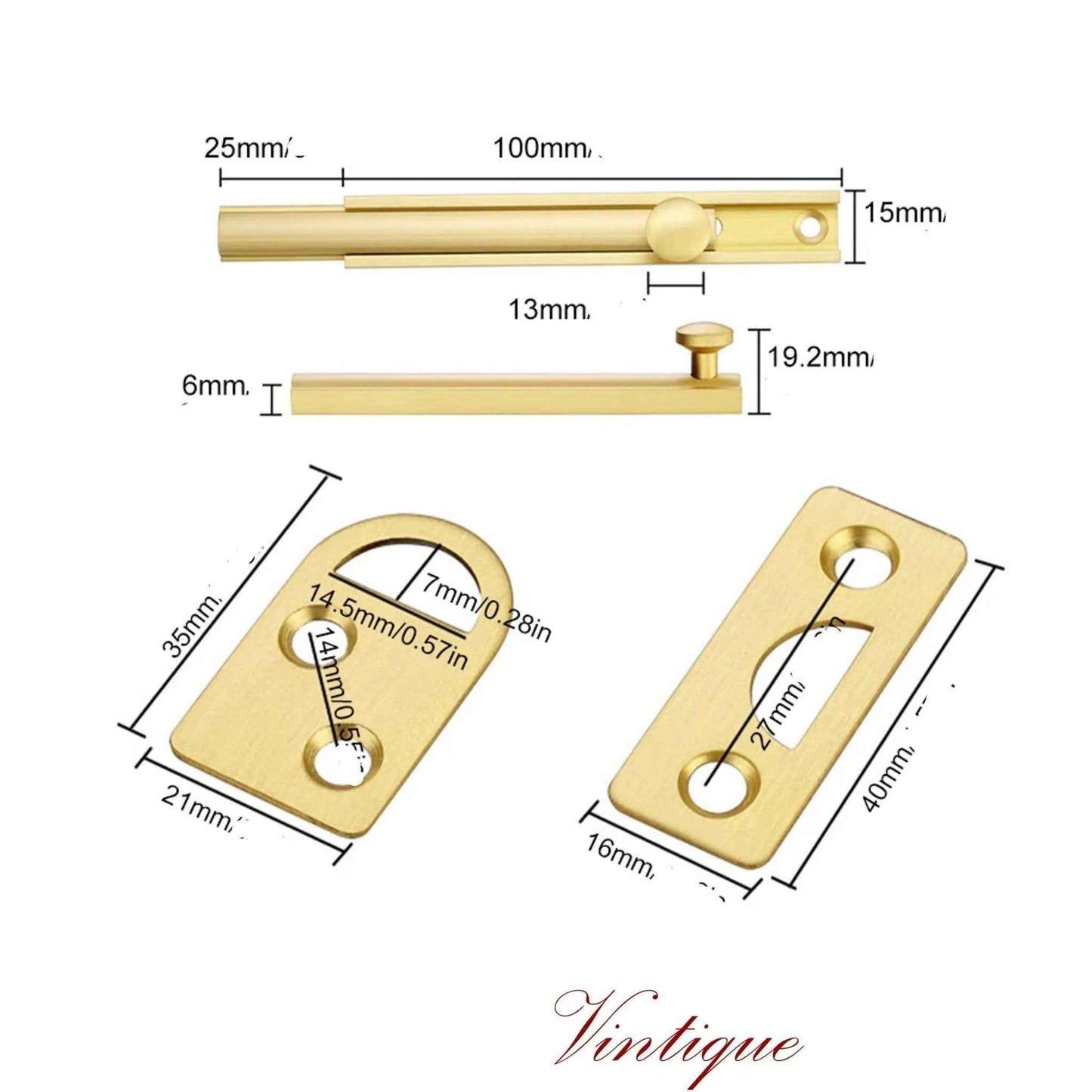 Barn type Solid Brass Sliding Bolt heavy duty-2 sizes (Copy)