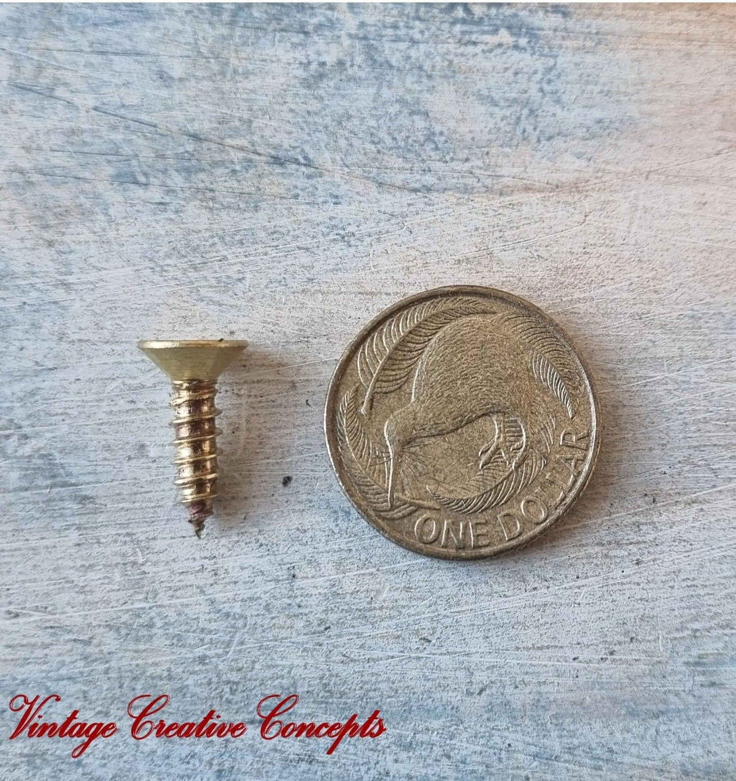 Solid Brass wood screws 16mm (packet of 5)-Vintique Concepts