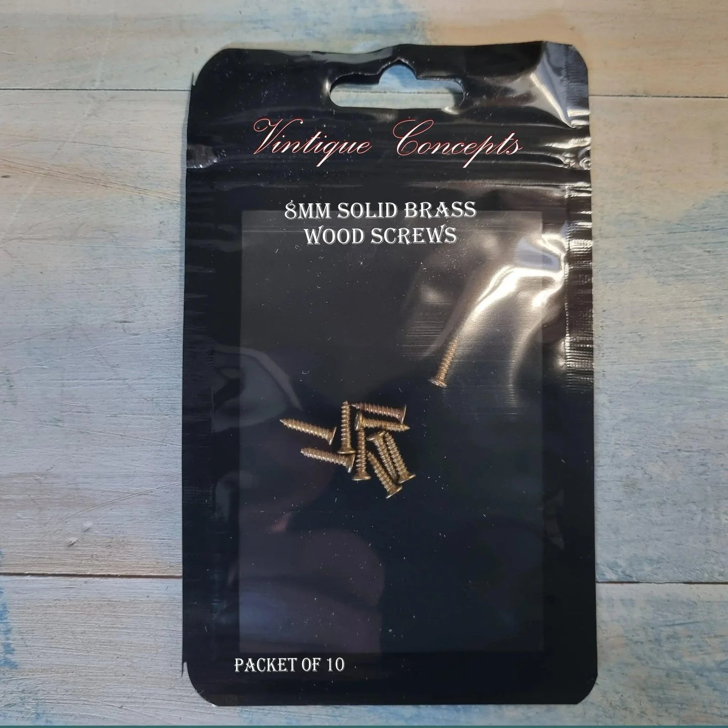 Solid Brass Wood Screws 8mm - M2 & M3 (Packet of 10) - Vintique Concepts