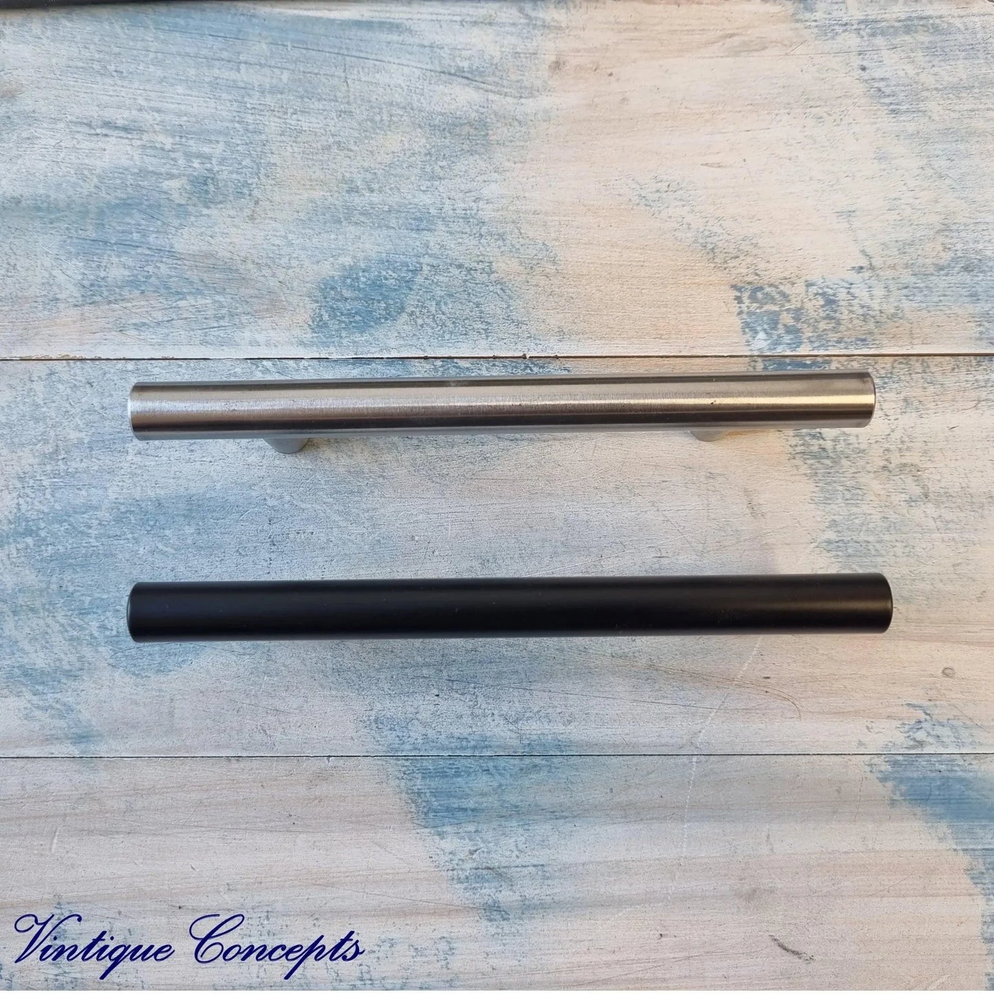 Swedish style Black contempoary Cabinet or drawer handle 150mm - Vintique Concepts