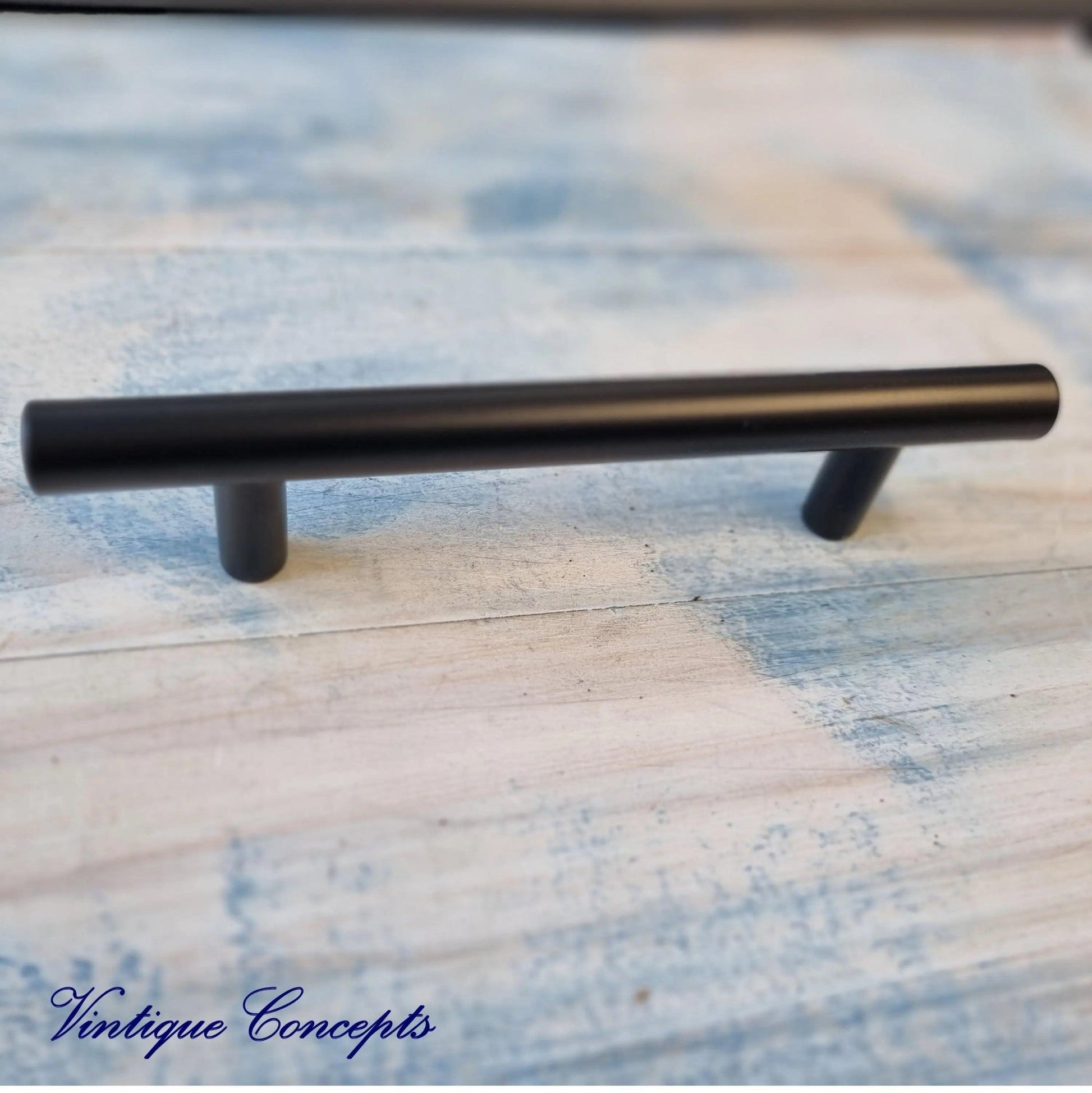 Swedish style Black contempoary Cabinet or drawer handle 150mm-Vintique Concepts