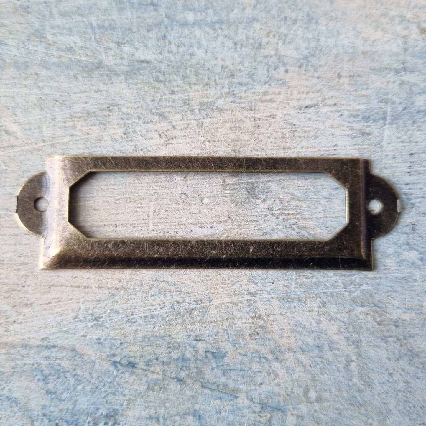Vintage Card or Label holder Bronze 60mm x17mm-Vintique Concepts
