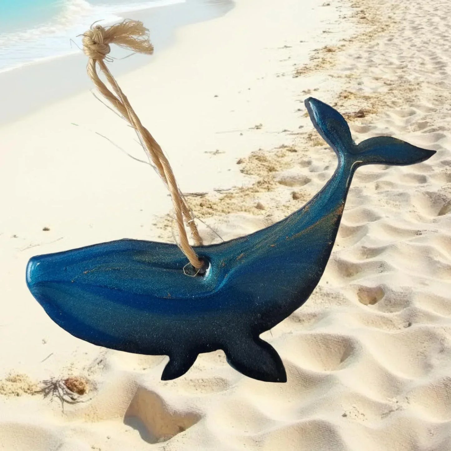Whale Metal Art Epoxy Coated - 128mm Long Decorative Piece - Vintique Concepts