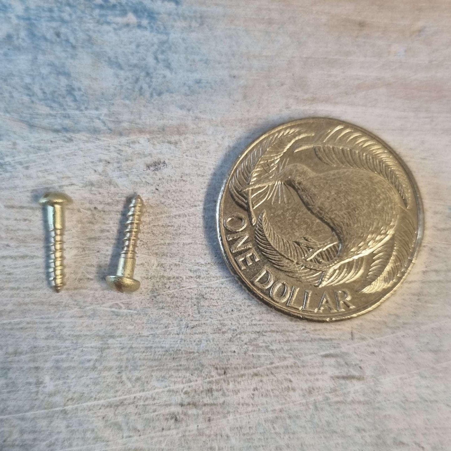 10mm (M2) Round head Slot Solid Brass wood screws (pkt 10) - Vintique Concepts