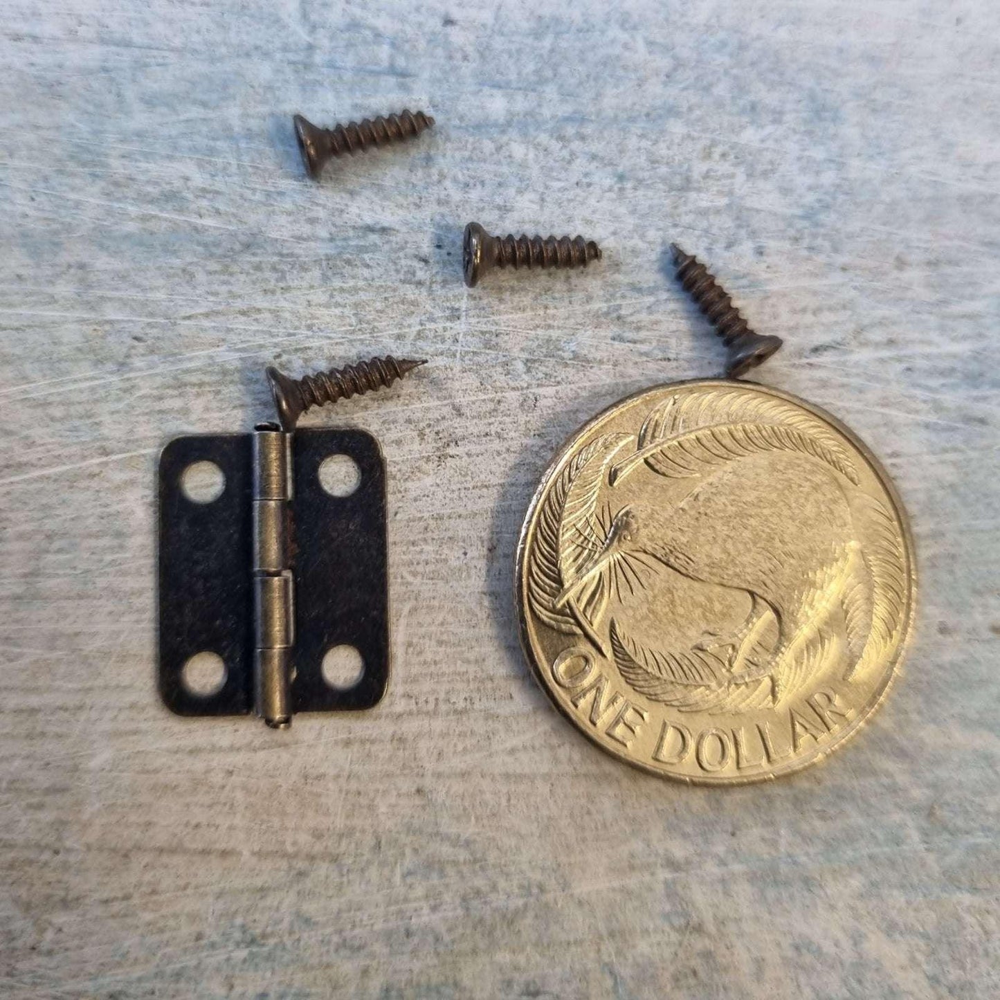 Mini Bronze Butt Hinge 16mm x 13mm - Round Corner - Vintique Concepts