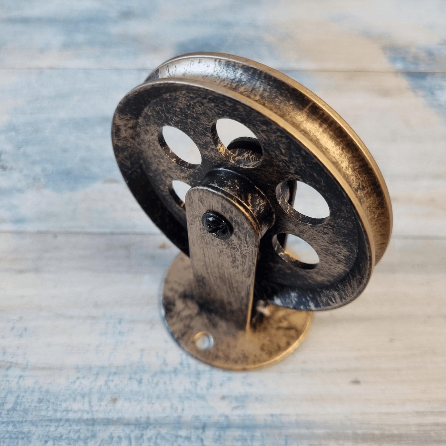Rustic Bronze hanging wire Pulley Wheel for Sconce Vintage Lights etc