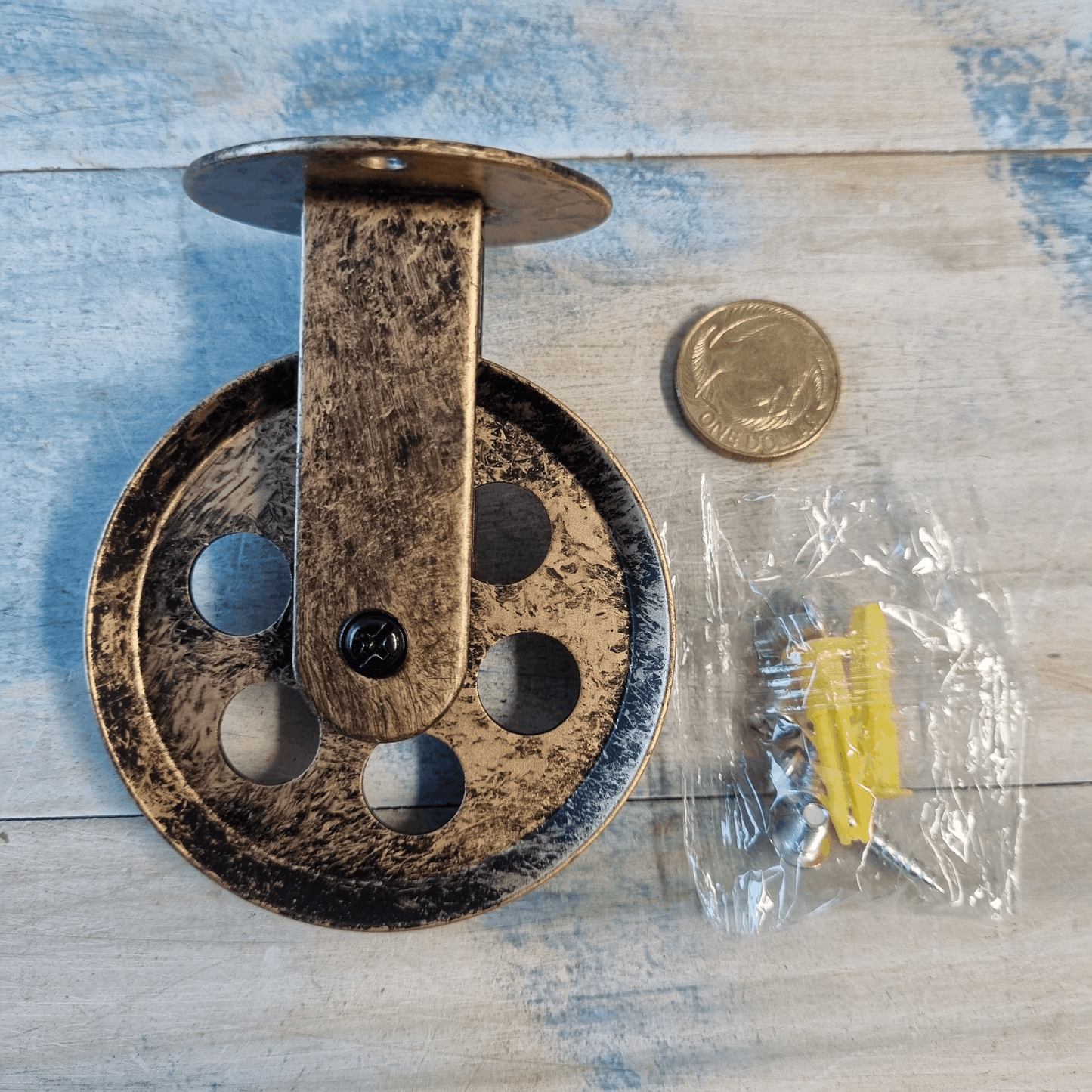 Rustic Bronze hanging wire Pulley Wheel for Sconce Vintage Lights etc