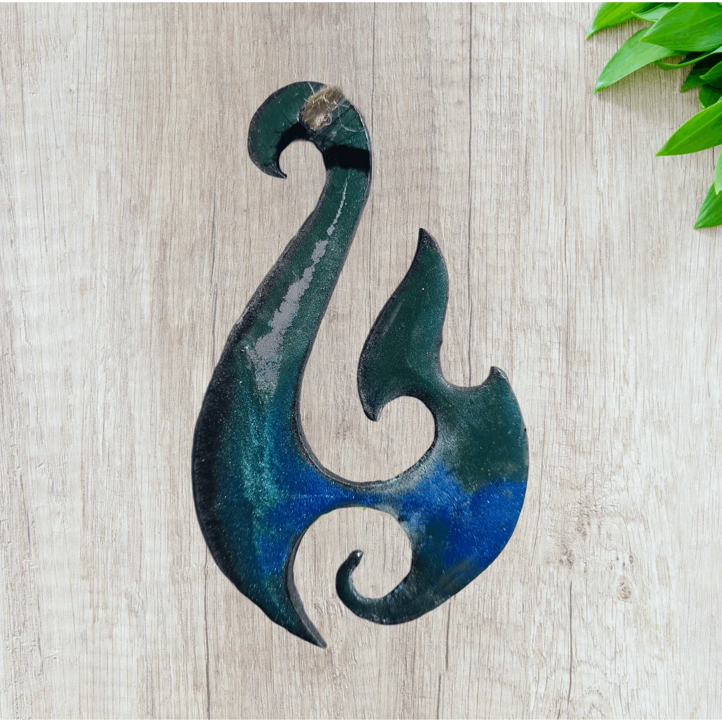 Moana Epoxy Metal Art: Unique Maori Sea Design -small - Vintique Concepts