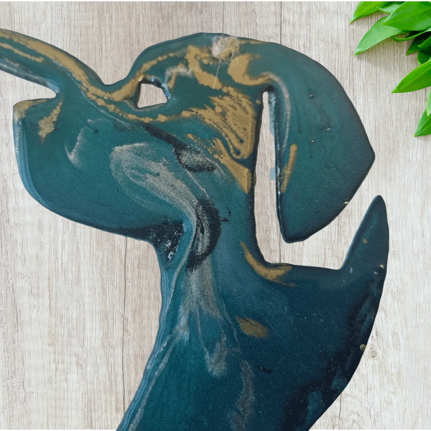 Dog Heart art coated in pourable epoxy 155mm x 151mm - Vintique Concepts